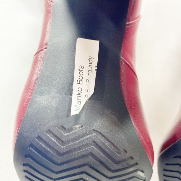 Qupid Burguandy Markio Block Heel Slouch Boots 8.5 - Picture 5 of 10